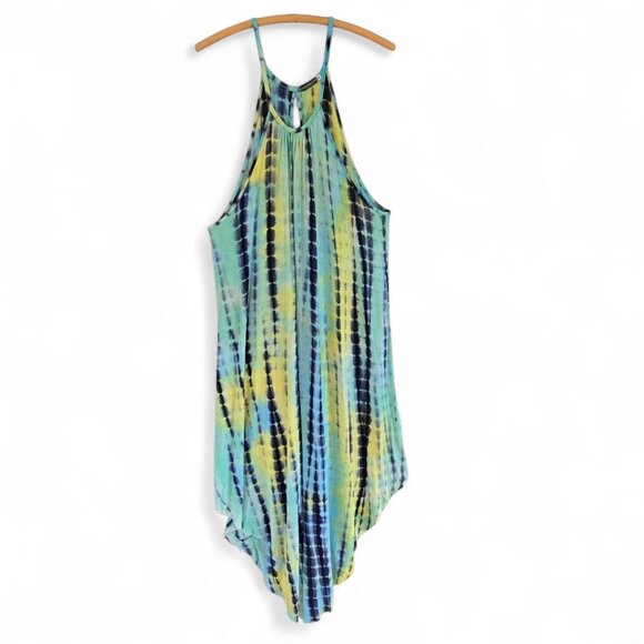 Earthbound Trading Co Dresses & Skirts - Earthbound Trading Co Tie Dye Spaghetti Strap High-Low Maxi Dress Multicolor XL
